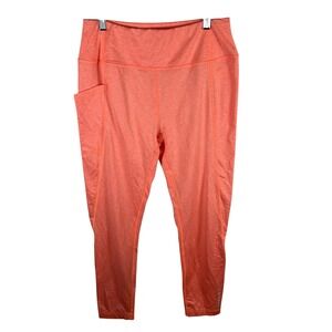 Vineyard Vines Womens Coral Heathered High Waisted Active Leggings with Pocket M
